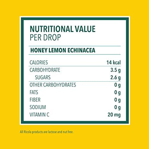 Ricola Cough Suppressant Throat Drops, Honey Lemon with Echinacea, 45 Drops, Fights Coughs Naturally, Soothes Sore Throats