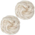 SARLA Updo Messy Bun Hair Piece Platinum Blonde Synthetic Fake Scrunchies Ponytail Extension Wavy Curly for Women Girls 2PCS