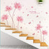 BuerHomie Pink Flowers Wall Stickers, Butterfly Decals for Living Bedroom, Art Décor for Nursery Girl Kids Room, Easy Furniture Refurbishment DIY