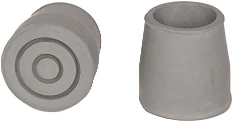 PCP Replacement Walker Tips, Reinforced Rubber Glides, Fits 1.14" Diameter, 1.25" Traction Base, 4 Count