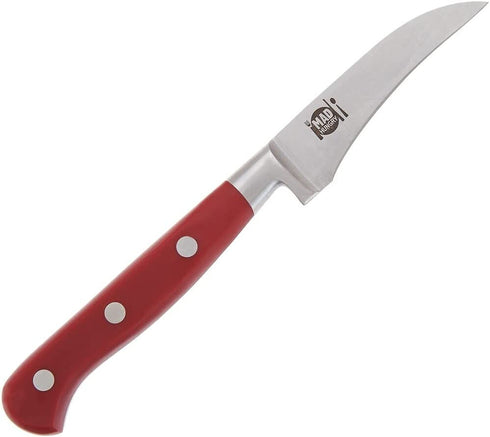 Mad Hungry 4-Piece Forged Specialty Knife Set - 6" Chef, 4.5" Utility, 3.5" Paring, & 3" Bird's Beak Knives (Red)