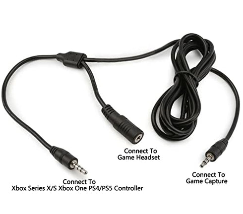 Game Capture Party Link Cable Adapter Compatible for Elgato,HD60 S+ Party Chat Capture Cable, Party Chat Adapter Cable Compatible for Xbox One X/S PS4 PS5