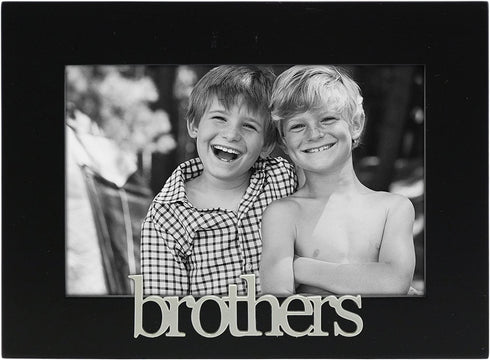 Malden International Designs 4316-46 Brothers Expressions Picture Frame, 4x6, Black