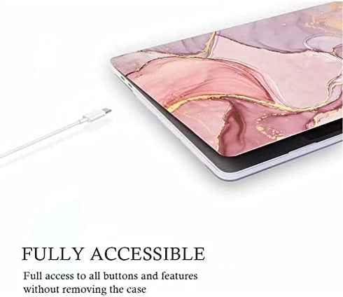 Fancity Case Compatible with MacBook Air 13 Inch 2017, Model A1466 A1369 Hard Plastic Cover Matte Protective Case with Keyboard Cover for Old 2010-2017 Air 13.3 Inch Without Touch ID, Pink Marble