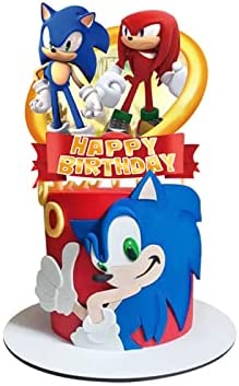 49Pcs Blue Hedgehog Cake Topper Cupcake Decoration Birthday Soni Supplies 2022 Soni