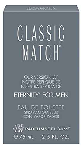 PB ParfumsBelcam Classic Match for Men, Our Version of an Alternative Designer Eau de Toilette Spray, 2.5 Fl Oz