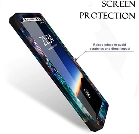 Hocase Galaxy S8 Case, Heavy Duty Protection Shock Absorbing Silicone Rubber Bumper+Hard Plastic Shell Hybrid Dual Layer Protective Case for Samsung Galaxy S8 (SM-G950U) 5.8" 2017 - Mandala in Galaxy