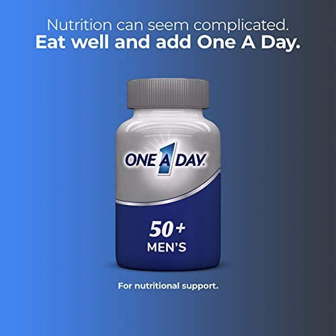 One A Day Men’s 50+ Multivitamins, Supplement with Vitamin A, Vitamin C, Vitamin D, Vitamin E and Zinc for Immune Health Support*, Calcium & more, 100 count