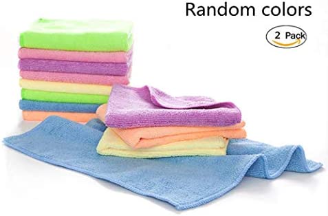 Rubber Cleaning Gloves Kitchen Dishwashing Glove 2-Pairs And Cleaning Cloth 2-Pack,Waterproof Reuseable. (Large)
