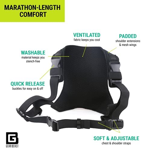 Gear Beast Running Backpack for Men and Women - Lightweight Running Vest & Phone Holder for Jogging, Hiking and Cycling - Compatible with Most Smartphones, Black