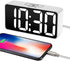 DreamSky Compact Digital Alarm Clock with USB Port for Charging, 0-100% Adjustable Brightness Dimmer, White Bold Digit Display, Adjustable Alarm Volume, Bedside Alarm Clock with Snooze,12/24Hr
