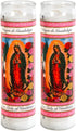 greenbier Prayer Candles - Lady of Guadalupe Candle (2 Pc) Great for Sanctuary Vigils and Prayers - Unscented Glass Candle Set - Jar Candles - Devotional Spiritual Religious Church Cemeteries