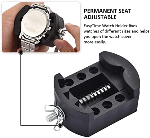 EasyTime Watch Repair Kit- Professional Watch Battery Replacement Tool Kit, Suitable for Watch Back Removal with Watch Back Remover Tools, including Watch Opener, Adjustable case opener
