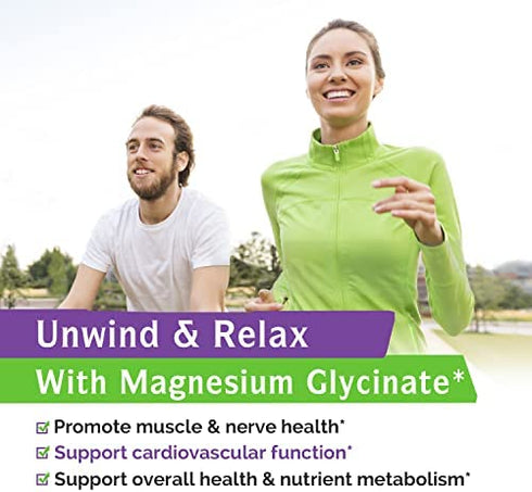 Magnesium Glycinate 500mg per Caps, 120 Veggie Caps, Chelated for Maximum Absorption, Non-GMO, NO Gluten Dairy & Soy, Supports Muscle, Joint, and Heart Health