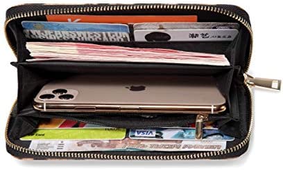 VISATER Leopard Print Wallets for Women Ladies Long Cheetah Animal Zipper Purse Card Case