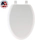 MAYFAIR 1841EC 000 Cameron Toilet Seat will Never Loosen and Easily Remove, ELONGATED, Durable Enameled Wood, White