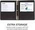 Samsill 1" Junior Size Contrast Stitch Leather 3 Ring Binder, Holds 8.5 x 5.5" Paper Size, Portfolio Organizer, Black