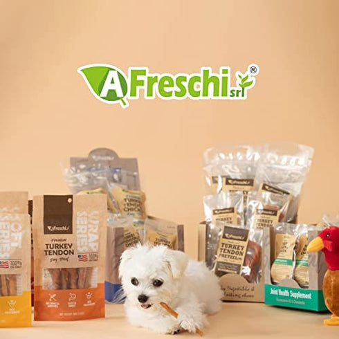 Afreschi Turkey Tendon Dog Treats for Signature Series, All Natural Human Grade Dog Chew, Ingredient Sourced from USA, Hypoallergenic, Easy to Digest, Rawhide Alternative, 1 Unit/Pack Strip (Large)