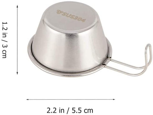 BESPORTBLE 6pcs Outdoor Stainless Steel Sierra Cups Camping Bowls with Folding Handle Soup Ladles for Outdoor Camping Hiking