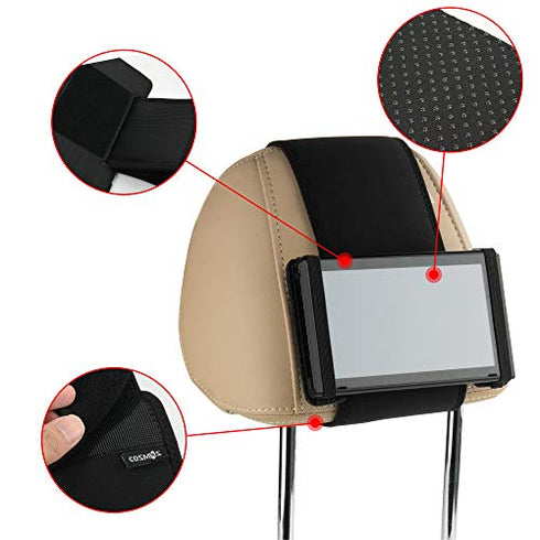 Cosmos Car Headrest Mount Holder Seat Mount Holder Compatible with Nintendo Switch and Other Mini Tablets