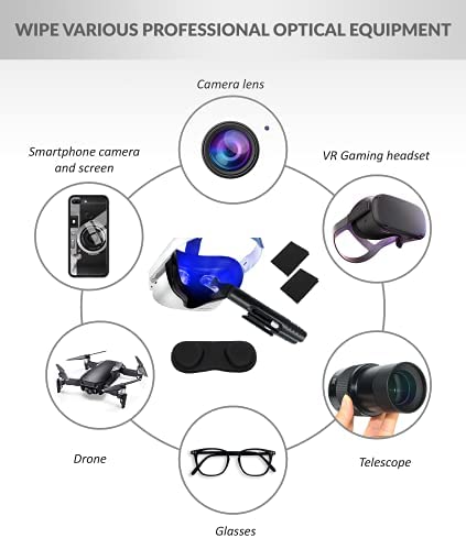 Clean VR Kit for Cleaning Virtual Reality Accessories | Compatible with Oculus Quest 2 | Lens Cleaning Pen + 2 Microfiber Cloths