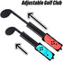 KUNSLUCK Joy-Con Golf Club for Nintendo Switch/Switch OLED, Mario Golf Games Accessories Controller Grip for Mario Golf Super Rush, Black (2 Pack)