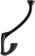 HARPOON 5 Pack Heavy Duty Three Flared Prongs Coat Hooks, Wall Mounted with 15 Screws, Retro Tri-Hook, Utility Hooks for Scarf, Bag, Towel, Key, Cap, Cup, Hat (Black)
