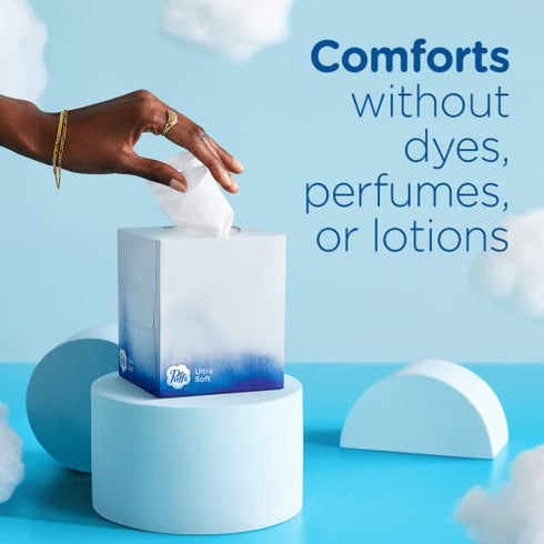 Puffs Ultra Soft Non-Lotion Facial Tissues, 1 Cube, 48 Tissues Per Box