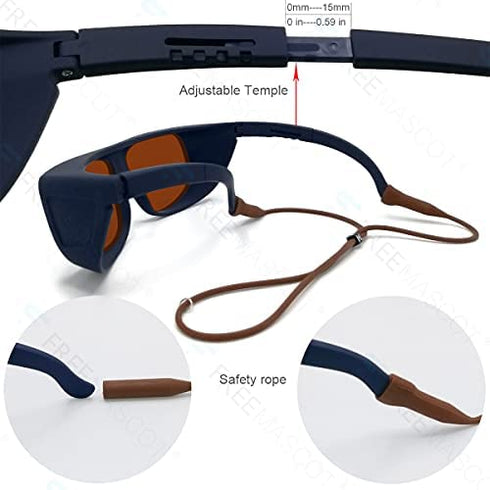 FreeMascot OD 4+ 190nm-550nm / 800nm-1100nm Wavelength Professional Laser Safety Glasses for 405nm, 450nm, 532nm, 808nm,980nm,1064nm, 1080nm, 1100nm Laser (Style 5)
