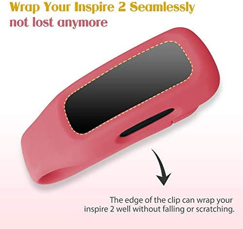 HSWAI 3-Pack Clips Replacement for Fitbit Inspire 2/Fitbit Inspire 3, Soft Comfortable Silicone Clip 360°Protection Holder Accessory Compatible with Fibit Inspire 2/3?Official Red/Blue/Purple