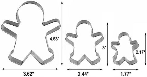 Funny Gingerbread Man Cookie Cutters, Boy and Girl Cookie Cutter Set Molds, 6 Piece