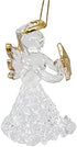 Kurt Adler Clear Glass Angel Ornament, 1.57-Inch, Set of 8