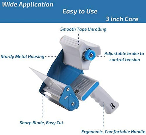 Mr. Pen- Tape Gun, Packing Tape Dispenser, 3 inch Core, Tape Dispenser Gun, 3 inch Tape Gun Dispenser, 3 inch Packing Tape Gun, Heavy Duty Tape Dispenser, Shipping Dispenser, Packaging Tape Dispenser