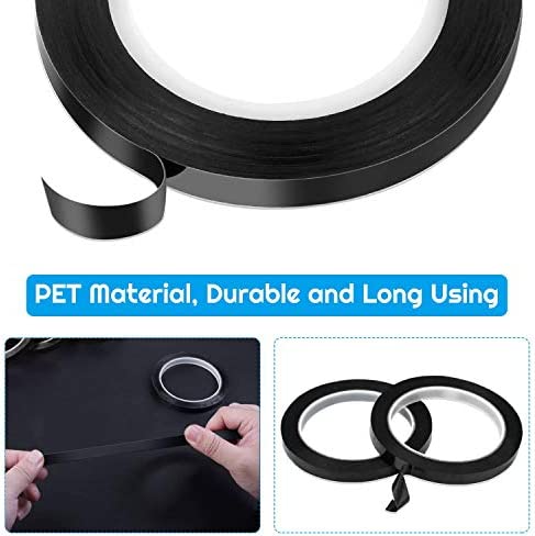 Audab 6 Rolls 1/4 Pinstripe Tape Vinyl Chart Tape White Board Tape Lines Dry Erase Whiteboard Thin Tape Pinstriping Graphic Grid Marking Tape