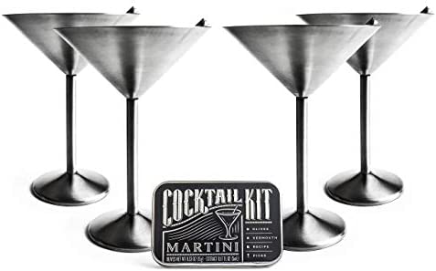 Cocktail Kits 2 Go - Martini Cocktail Set for Cocktail Lovers - Mixology and Craft Travel Kit Includes Olives, Brine, Vermouth, Cocktail Pick - Crafted in USA - Gift Box for All Occasions