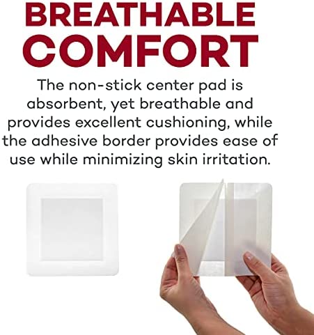 Dealmed Sterile Bordered Gauze Island Dressings – 25 Count, 6" x 6" Gauze Pads, Disposable, Latex-Free, Adhesive Borders with Non-Stick Pads, Wound Dressing for First Aid Kit and Medical Facilities