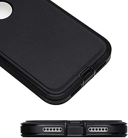 Ballaber Case for iPhone XR Defender Durable 2 in 1 Shockproof Rugged Heavy Duty Full Body Protective Hard Bumper Soft Silicone Cover Support Wireless Charging 6.1 inch (Black)