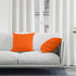 Encasa Homes Throw Pillow Cover 2pc Set - Orange - 20 x 20 inch Solid Dyed Cotton Canvas Square Accent Decorative Cushion Case for Couch Sofa Chair Bed & Home, Only Covers