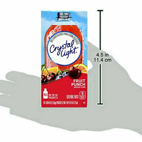 Crystal Light On The Go Fruit Punch Drink Mix, 10-Count Boxes (Pack of 5)