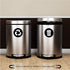 Recycle and Trash Logo Magnetic Sticker 4in x 4in - Organize Trash - for Metal cans, containers and Bins - Home or Office - Premium Magnet (Small, Black - Magnetic)