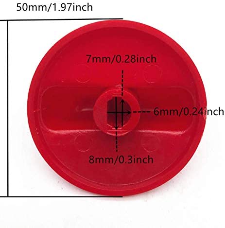 XMHF 10pcs Kitchen Cooktop Round Shape Rotary Switch Knob Red Plastic Gas Range/Stove/Oven Control Knob