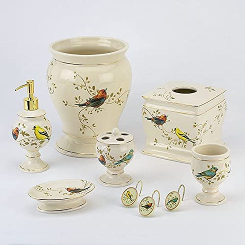 Avanti Linens Gilded Birds Collection, Tissue Cover, Ivory