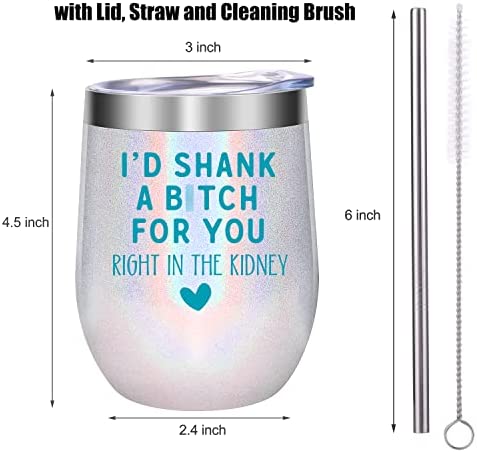 LEADO Best Friend, Friendship Gifts for Women - Sisters Gifts from Sister, Best Friend Birthday Gifts for Women Friends - Funny Galentines, Valentines Day Gifts for Friends, Her, Mom Wine Tumbler