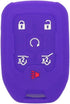 SEGADEN Silicone Cover Protector Case Holder Skin Jacket Compatible with Chevrolet GMC 6 Button Remote Key Fob CV4617 Deep Purple