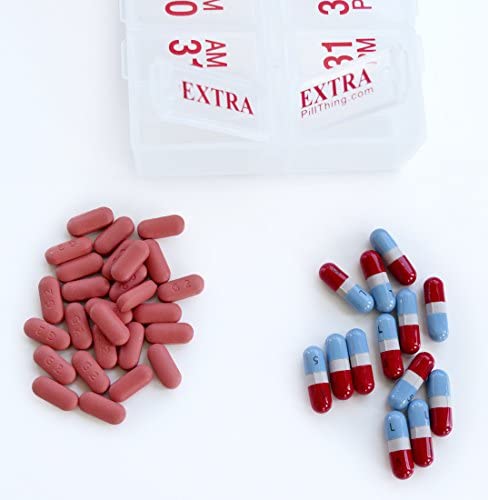 Twice-a-Day Monthly Large Pill Organizer Set - AM /PM Medication Organizer for The Entire Month Pill Box Set Contains 2 Organizers for 1 Month. *New Stay-Tight LIDS. BPA Free