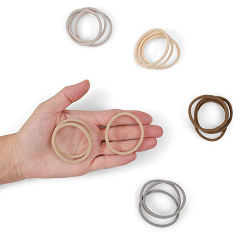 Heliums Gray Skinny Seamless 6mm Medium Hold Soft Nylon Fabric Rolled Ponytail Holders - 18 Hair Ties