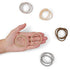 Heliums Gray Skinny Seamless 6mm Medium Hold Soft Nylon Fabric Rolled Ponytail Holders - 18 Hair Ties