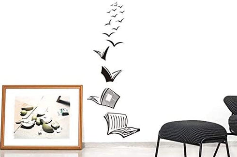 ADECALS Open Book Wall Sticker Reading Book Wall Art (Book)