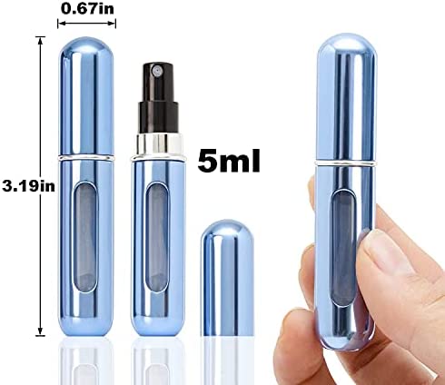 4PCS Refillable Perfume Atomizer Bottle, Portable Travel Perfume Mini Spray Bottles, Cologne Dispenser Perfume Bottles, Portable Empty Perfume Spray Bottle for Travel, Perfume Container with Bag