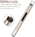 REIDEA Electronic Candle Lighter Arc Windproof Flameless USB Rechargeable Lighter with Safe Button for Home Kitchen Champagne Gold S4
